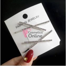 Agrafa pentru par metalica AGF032AA - Argintiu cu strasuri